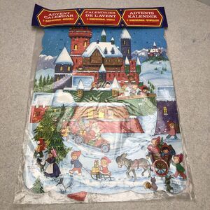 Vintage Advent Calendar 3D Movable Christmas Santa Children Denmark